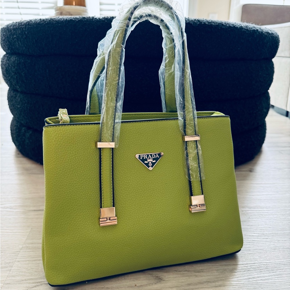 Prada Lime Green Tote Bag